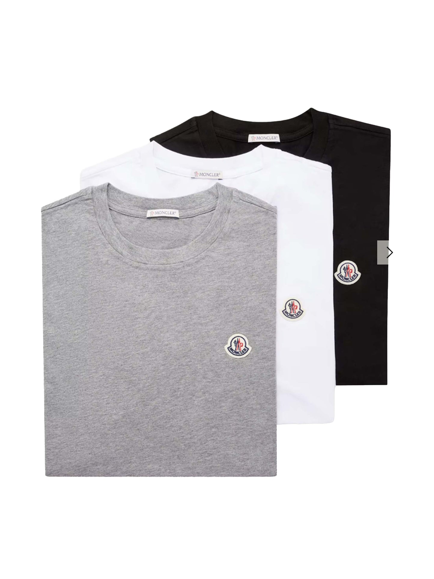 Set da tre T-shirt in cotone con patch logato