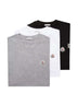 Set da tre T-shirt in cotone con patch logato