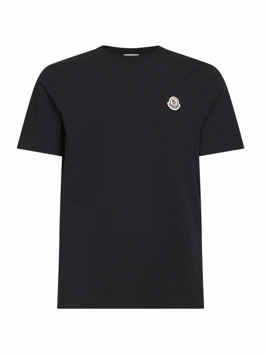 Set da tre T-shirt in cotone nero con patch logato