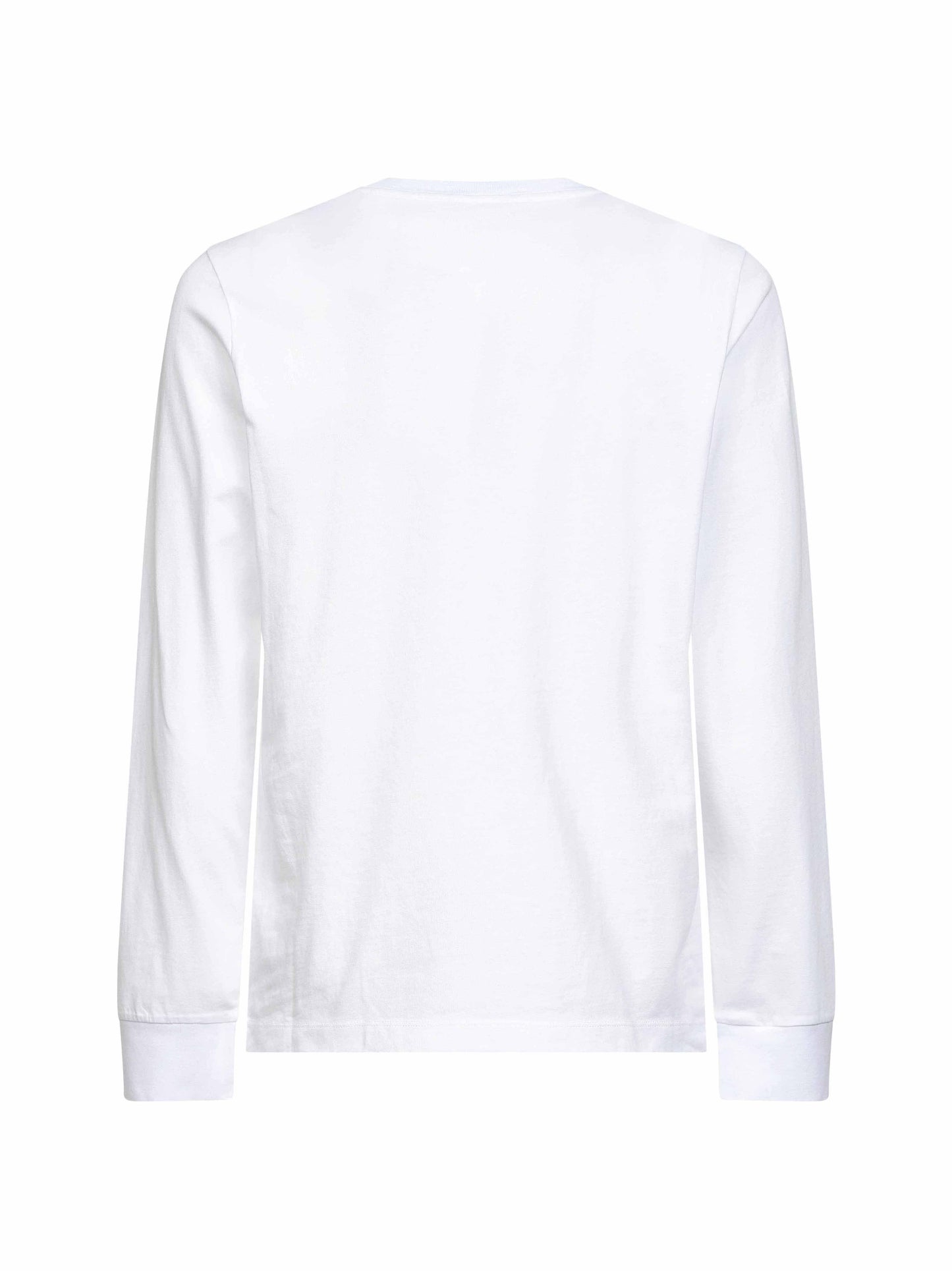 T-shirt a maniche lunghe logata in cotone bianco