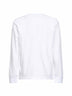 T-shirt a maniche lunghe logata in cotone bianco