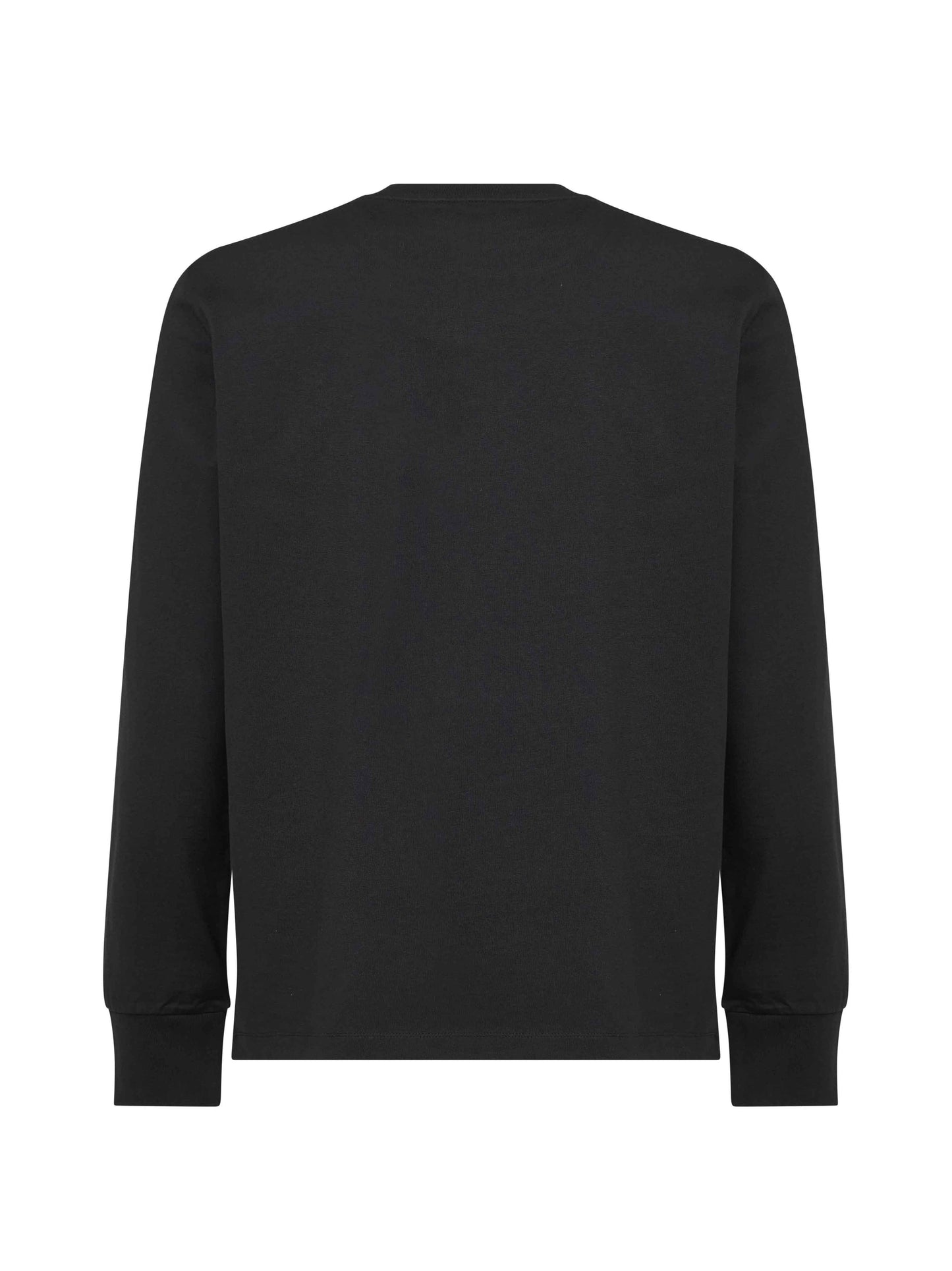 T-shirt a maniche lunghe logata in cotone nero