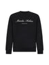 Black cotton and nylon blend embroidered sweatshirt