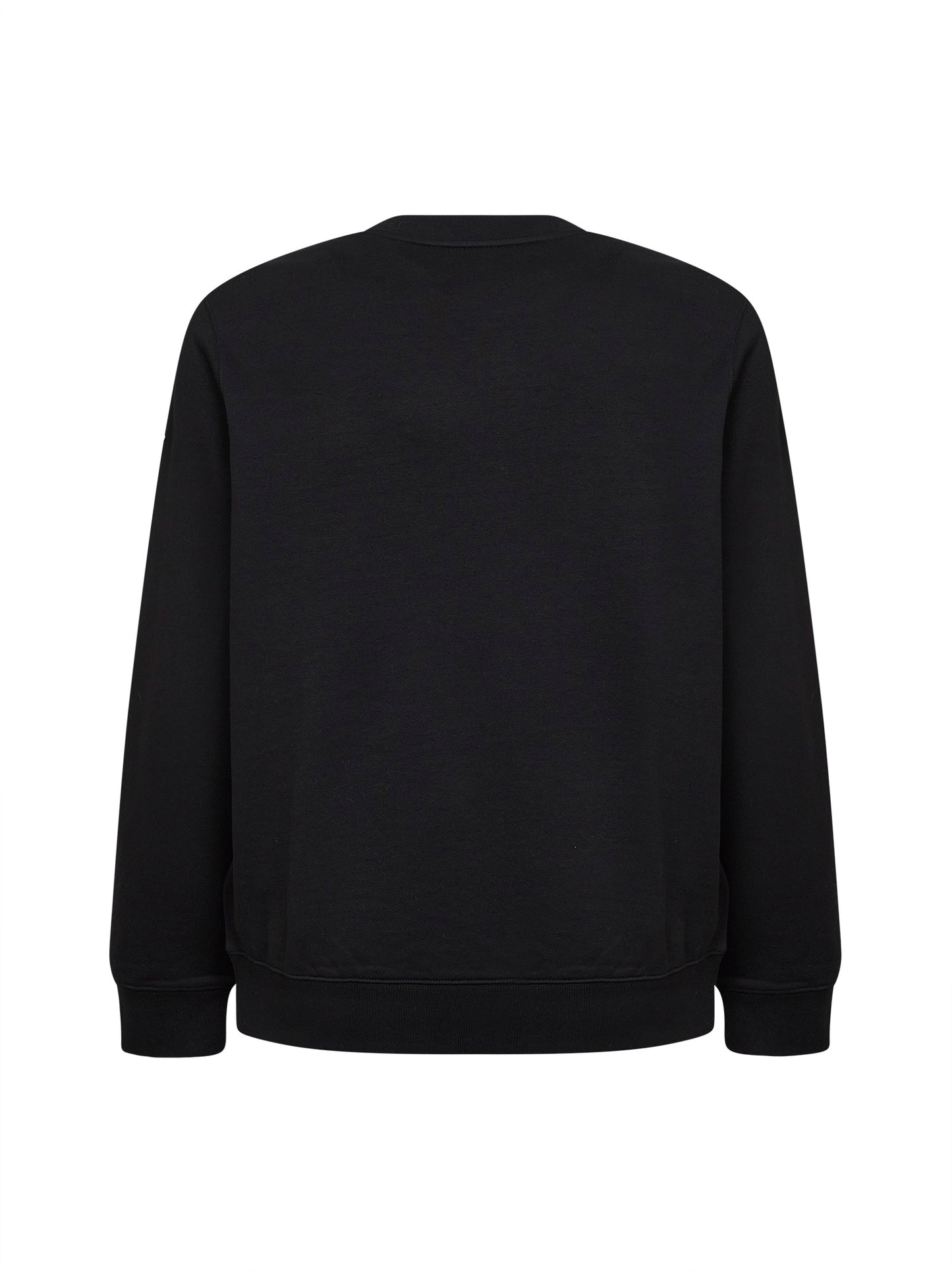 Black cotton and nylon blend embroidered sweatshirt