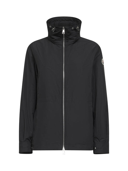 Black Enette hooded short parka