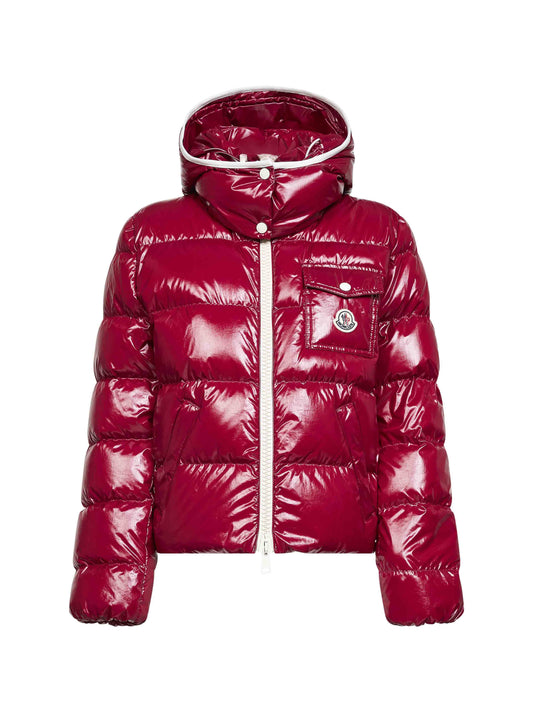 Red Andro hooded short down jacket
