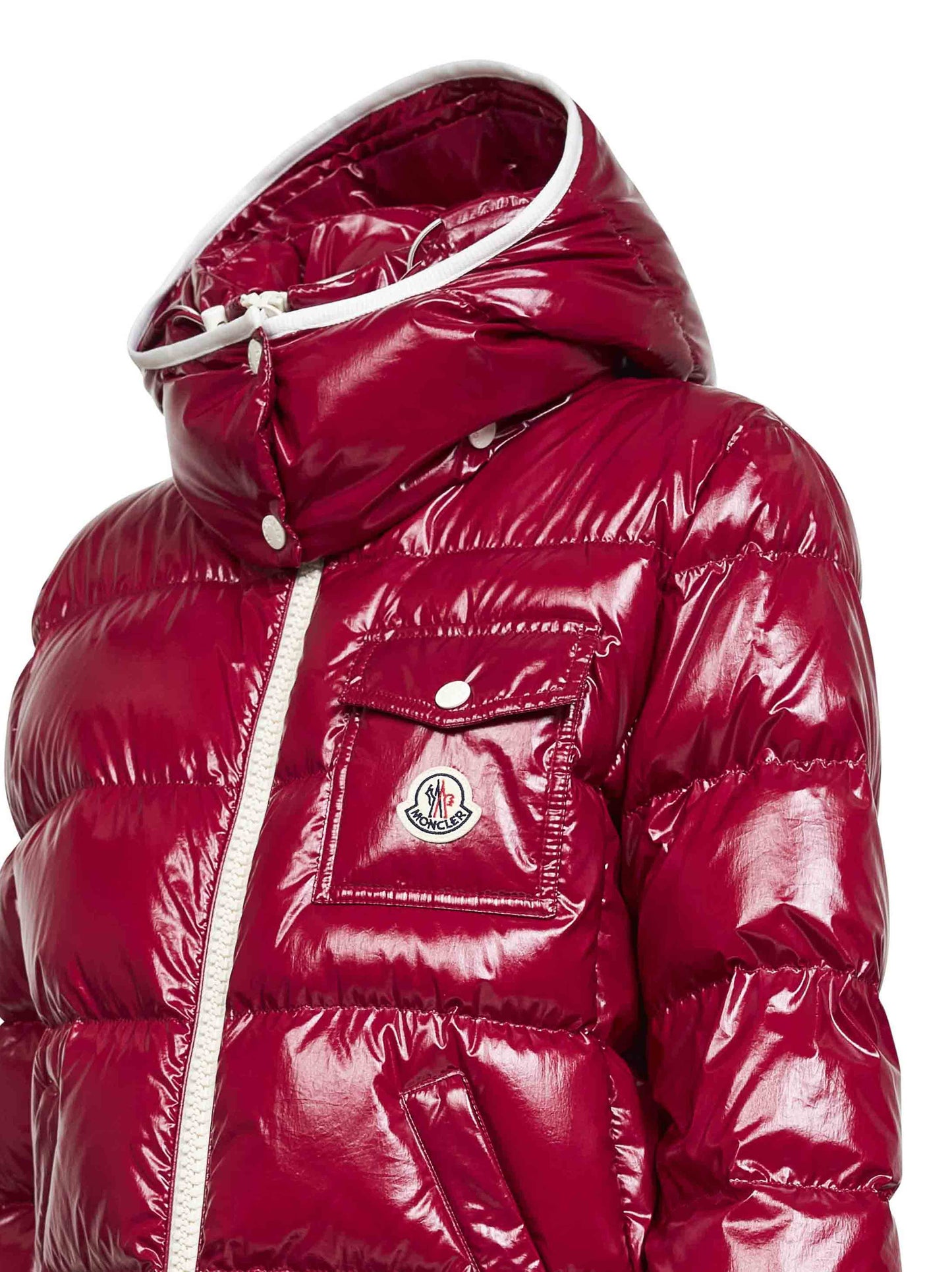 Red Andro hooded short down jacket