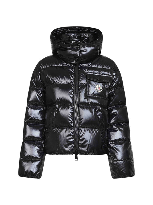 Black Andro hooded short down jacket