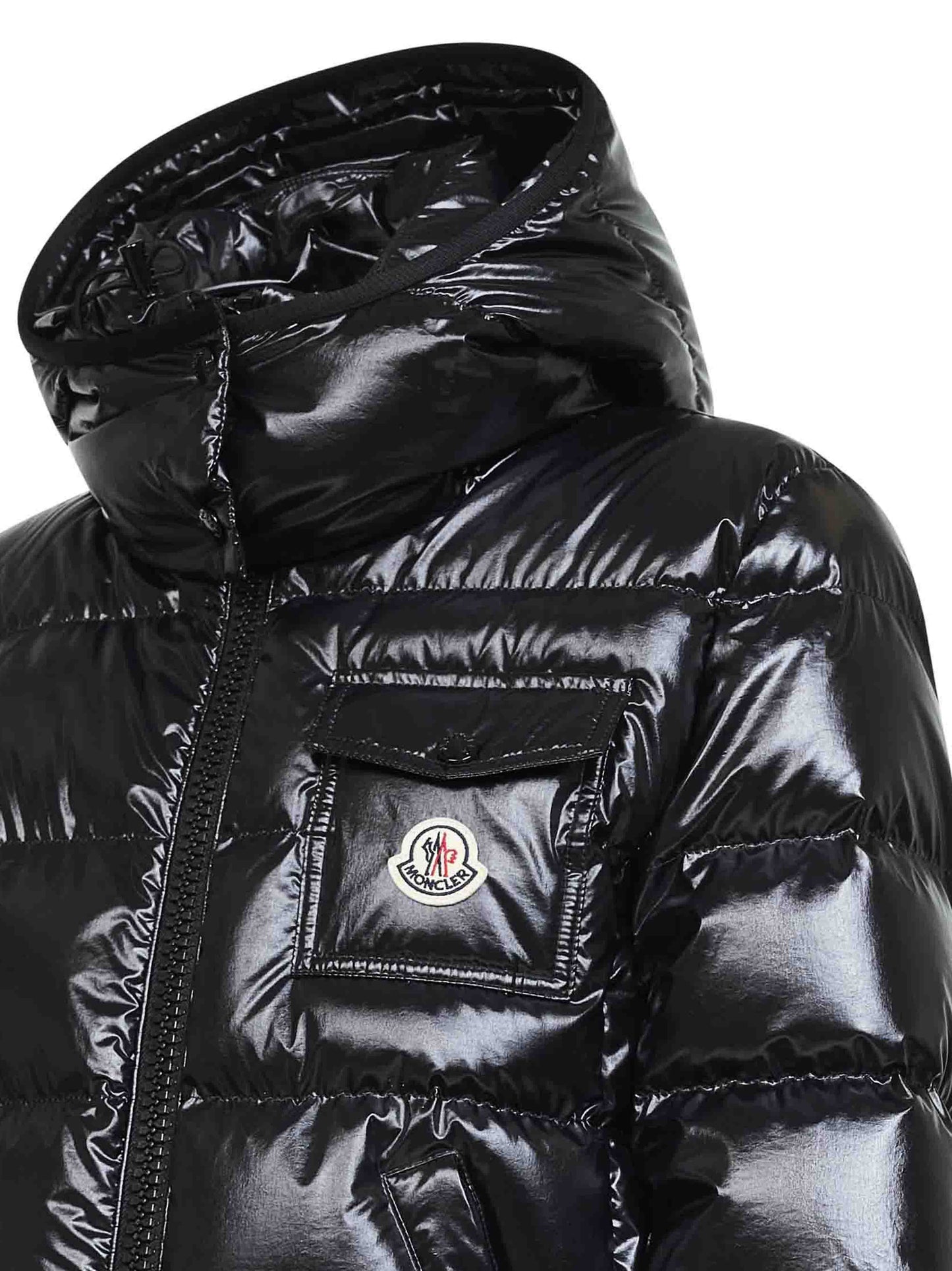 Black Andro hooded short down jacket