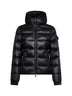 Black Glesse hooded short down jacket