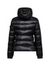 Black Glesse hooded short down jacket