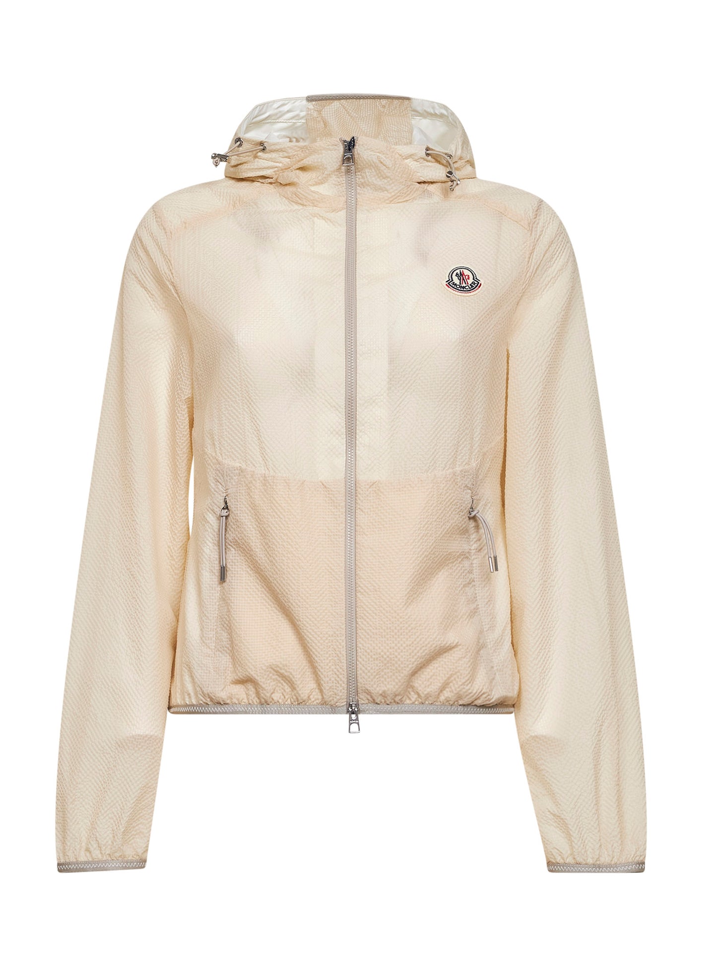 Giacca con cappuccio Edasic in seersucker bianco avorio