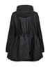 Black Weteau midi hooded jacket with ruffles