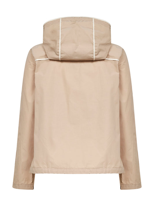 Giacca con cappuccio Sarracenia beige chiaro