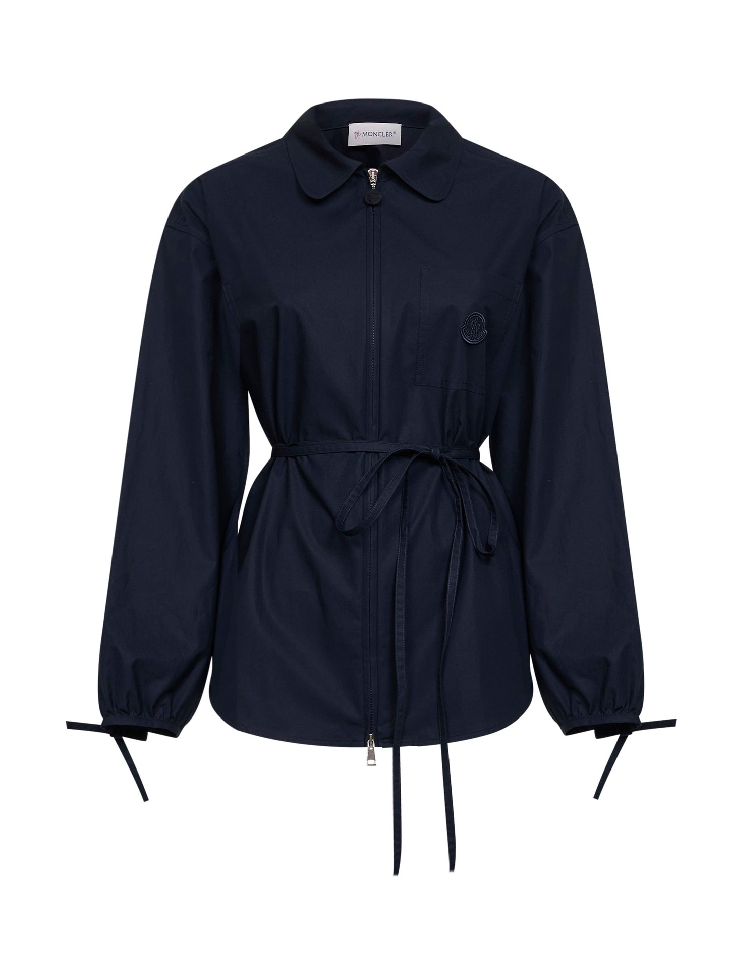 Giacca camicia in popeline di cotone blu