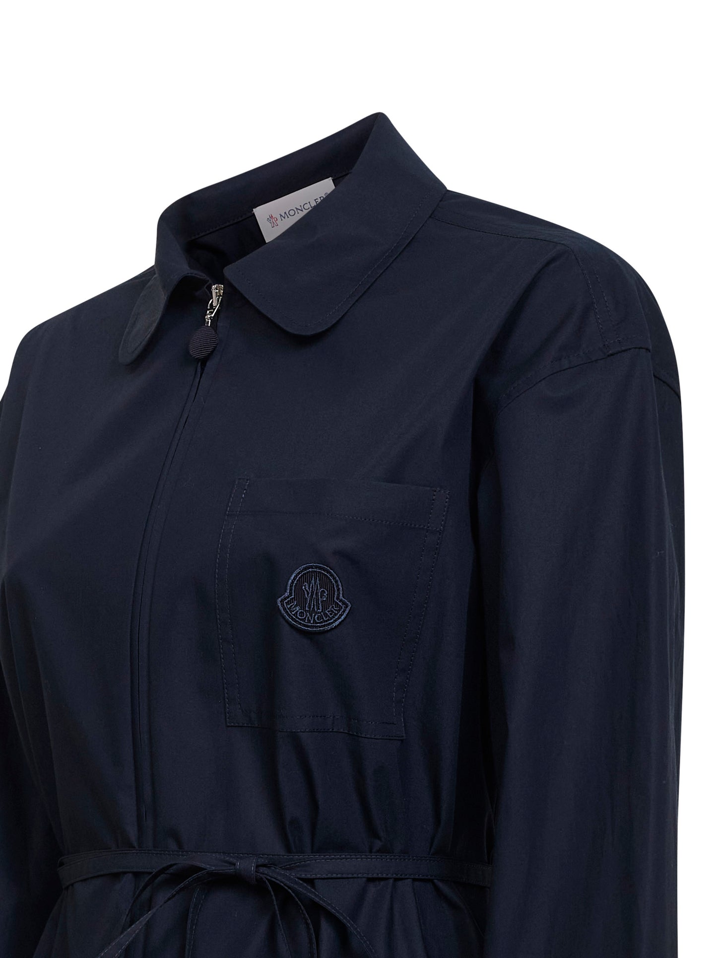 Giacca camicia in popeline di cotone blu