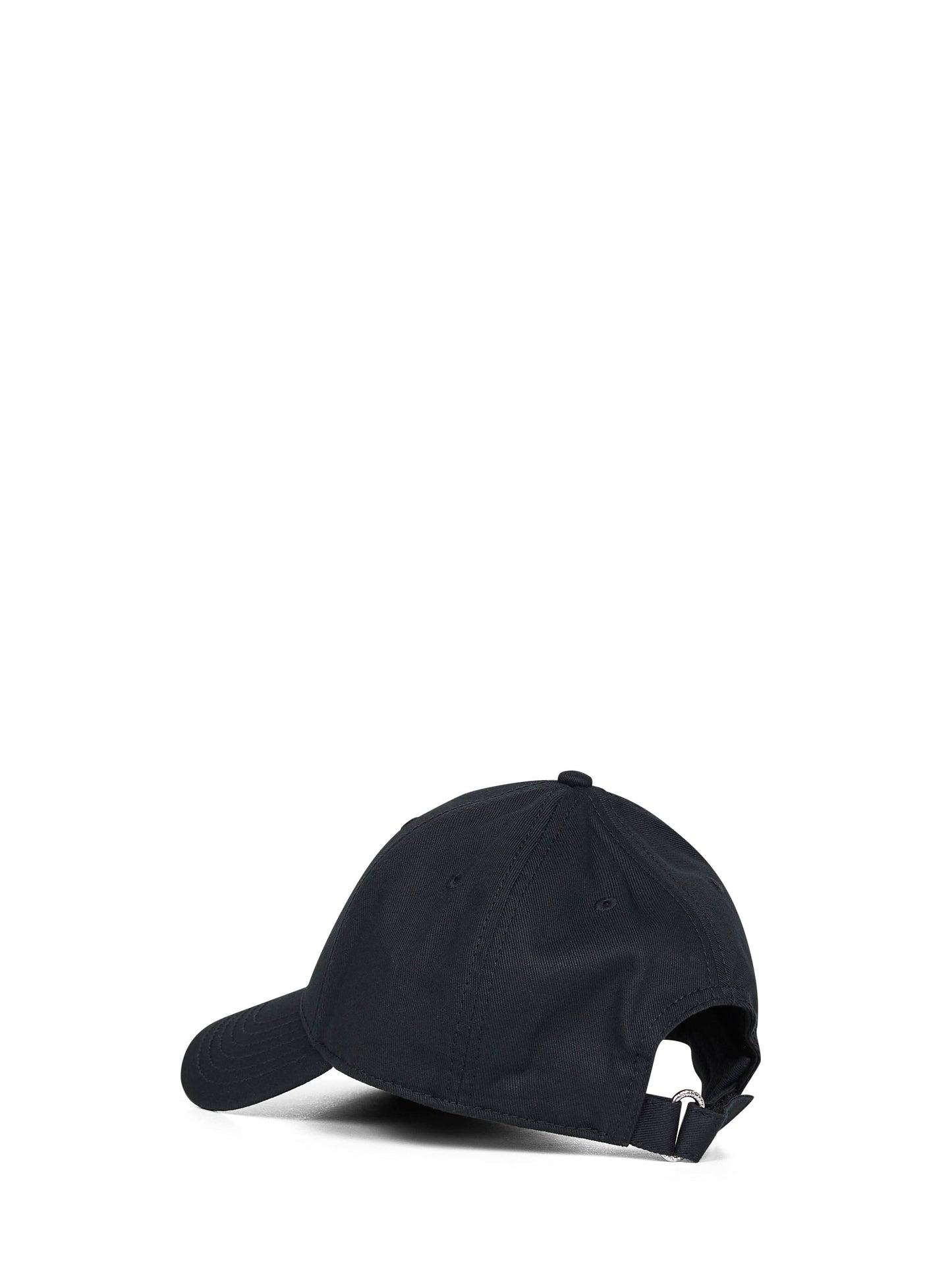 Cappello da baseball in gabardine di cotone nero