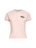 Light pink stretch jersey logo and heart T-shirt