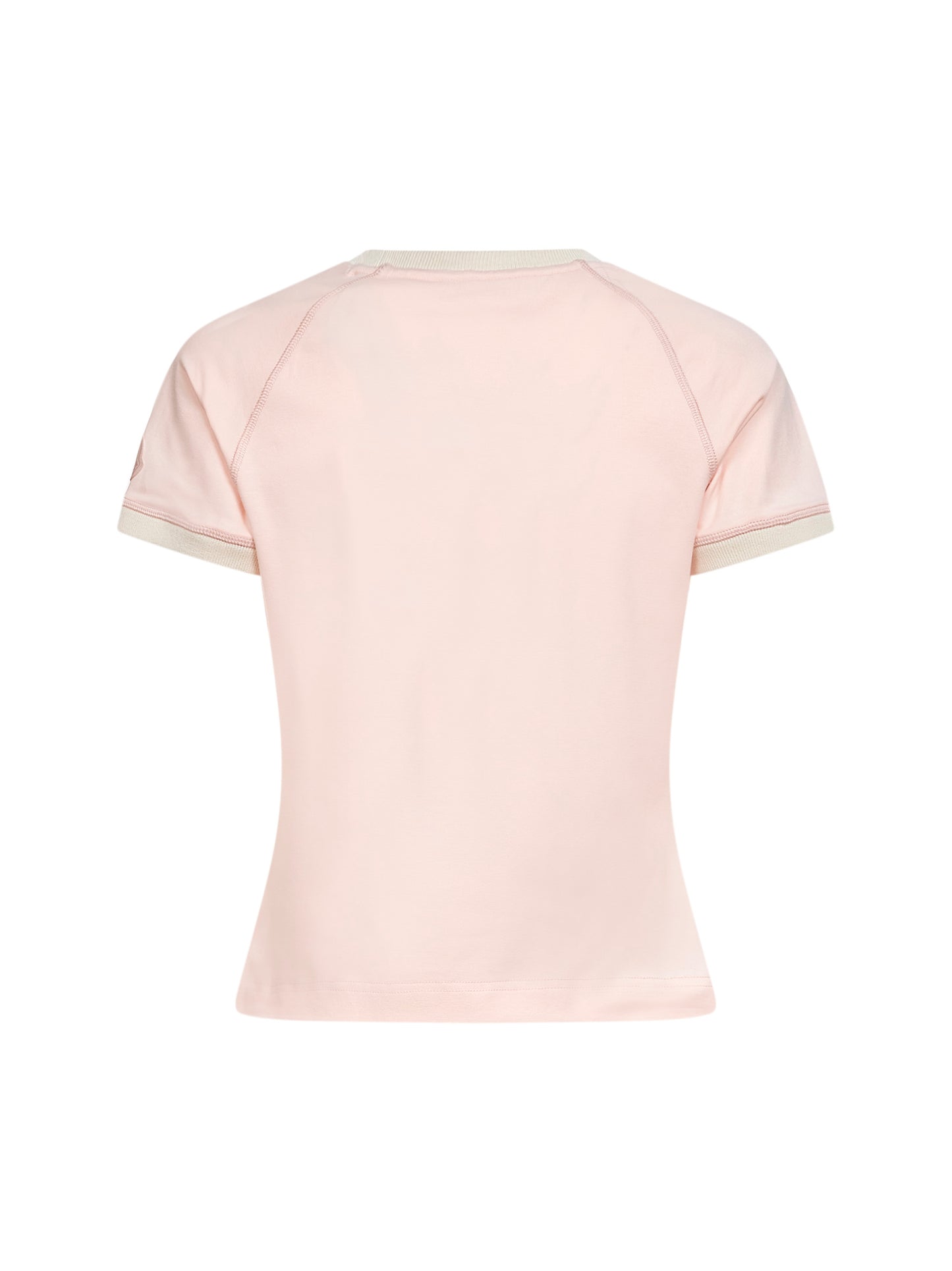Light pink stretch jersey logo and heart T-shirt