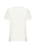 Ivory white cotton embroidered logo T-shirt