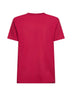 Pink cotton embroidered logo T-shirt