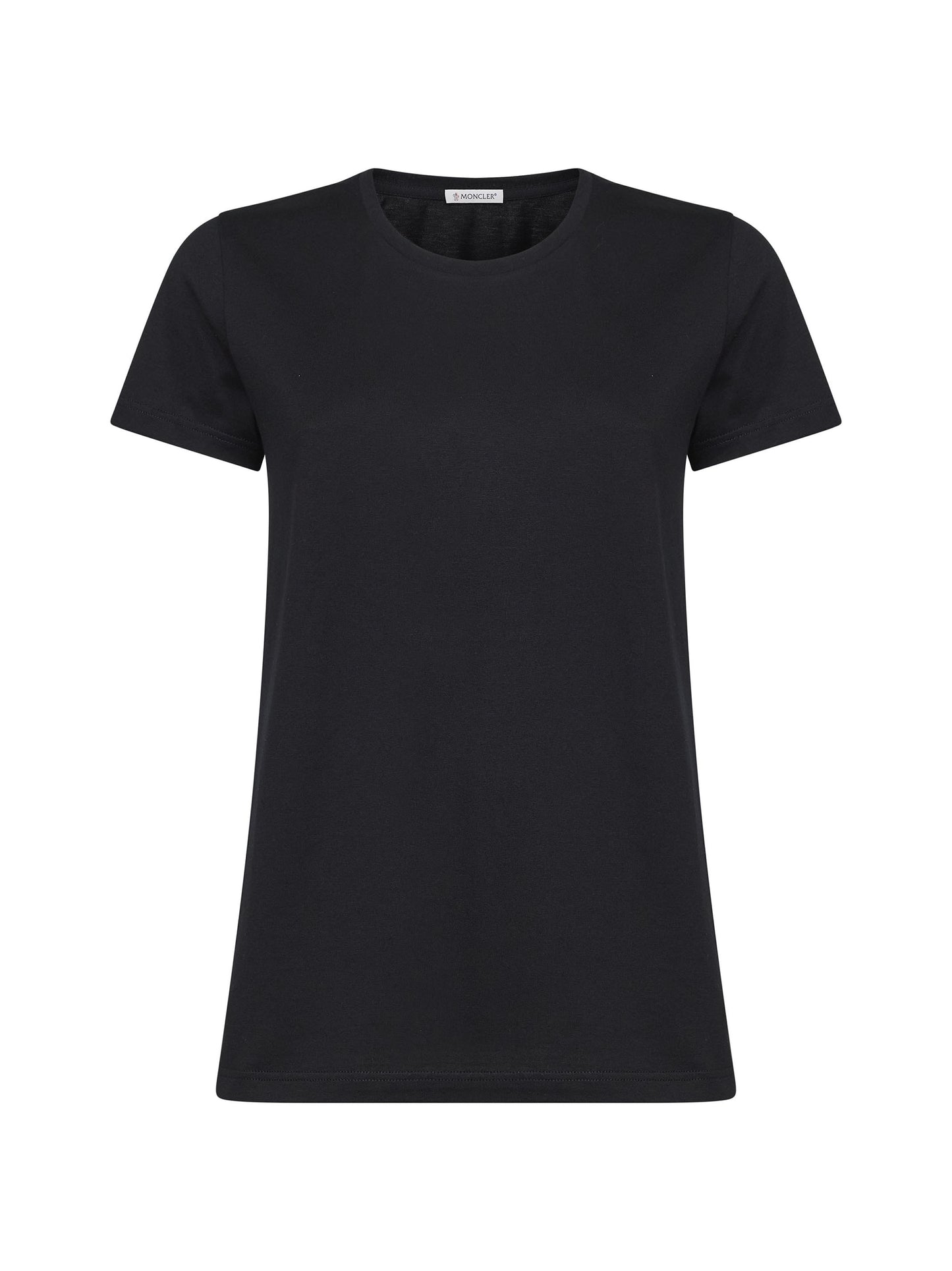 Black cotton jersey logo patch T-shirt