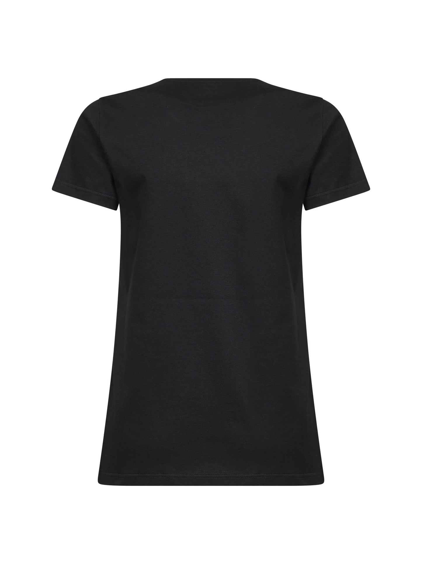 Black cotton jersey logo patch T-shirt