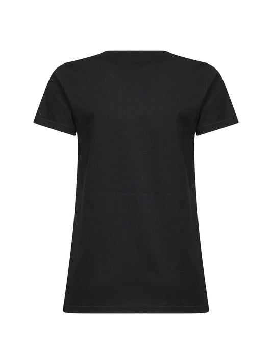 Black cotton jersey logo patch T-shirt