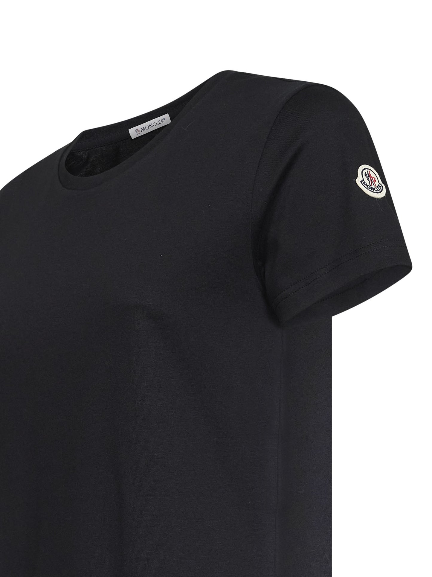 Black cotton jersey logo patch T-shirt