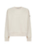 Felpa in cotone avorio con logo ricamato