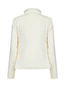 Ivory wool padded hooded zip-up cardigan
