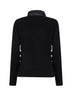 Black wool padded hooded zip-up cardigan