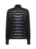 Black wool zip-up padded cardigan