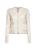 Natural quilted and padded zip-up cardigan