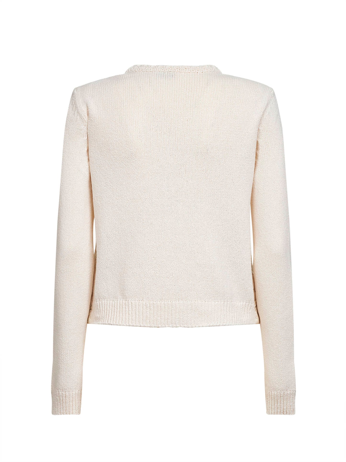 Natural quilted and padded zip-up cardigan