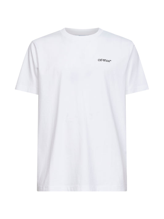 White jersey Metal Arrow Slim T-shirt<BR/>