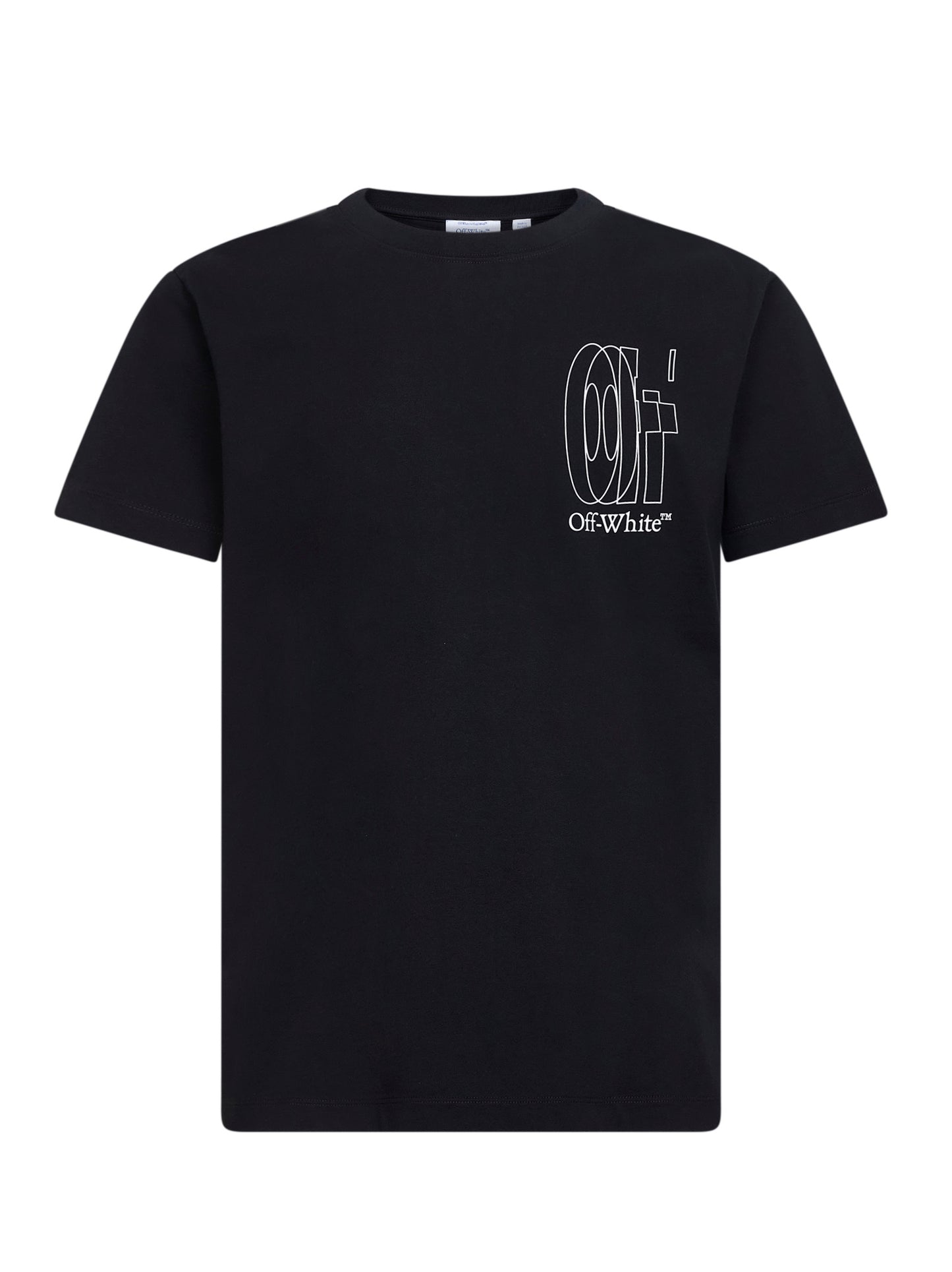 Black cotton jersey slim-fit printed T-shirt