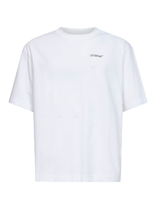 White jersey Half Arrow Skate T-shirt<BR/>