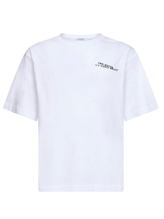 White cotton jersey Type Arrow Skate T-shirt