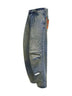 Blue dirty-effect cotton denim Fat Angelo jeans