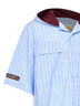 Light blue striped cotton blend Raf hooded shirt
