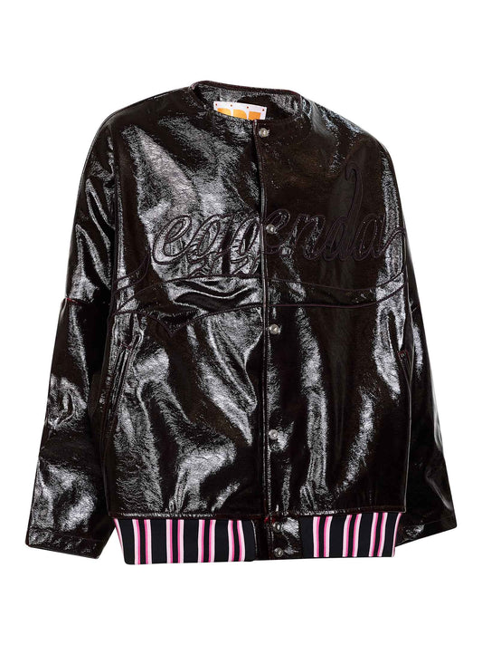 Giacca Leggenda Due in tessuto spalmato bordeaux<BR/>