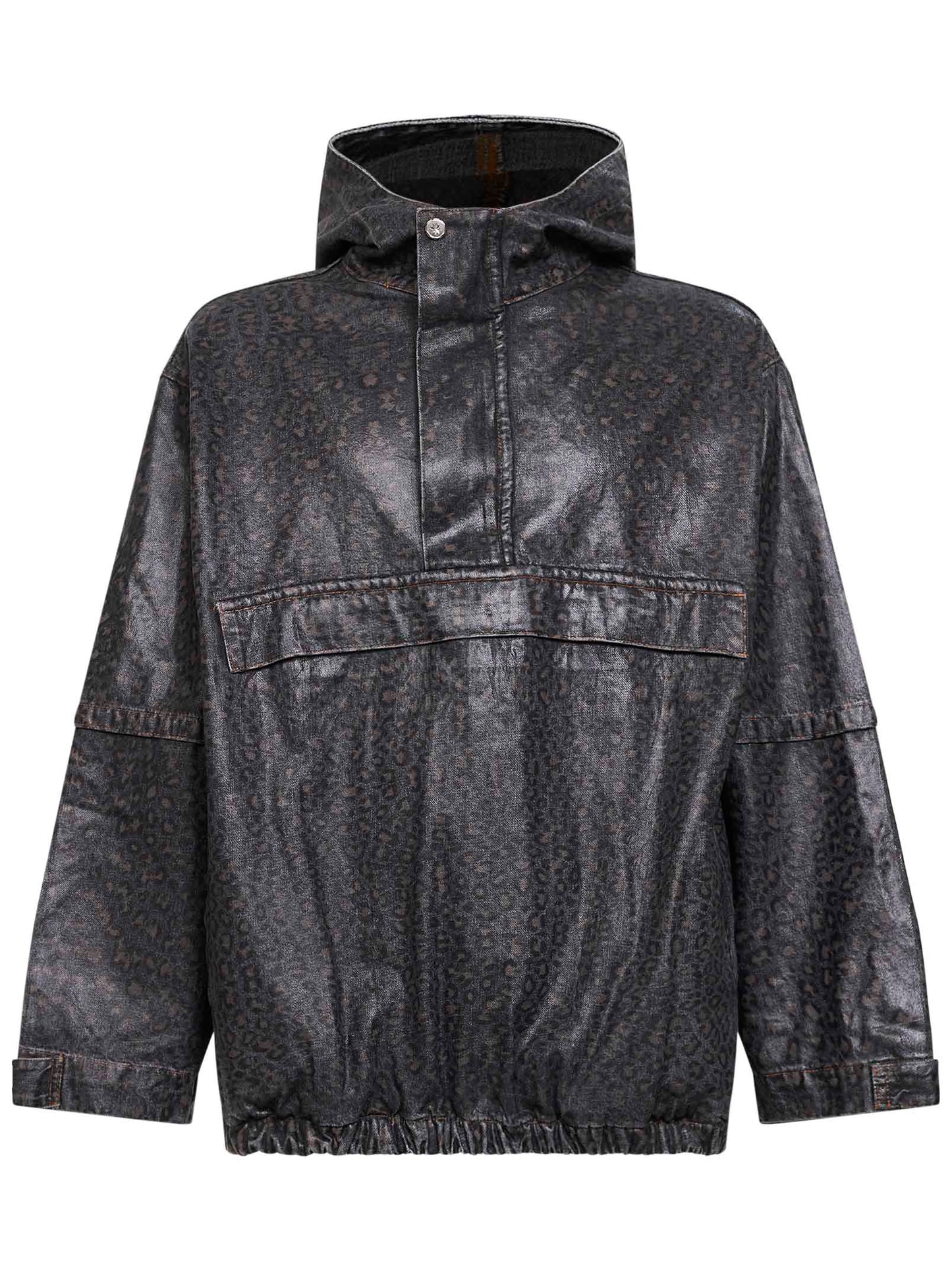 Sacco spotted denim hooded anorak jacket