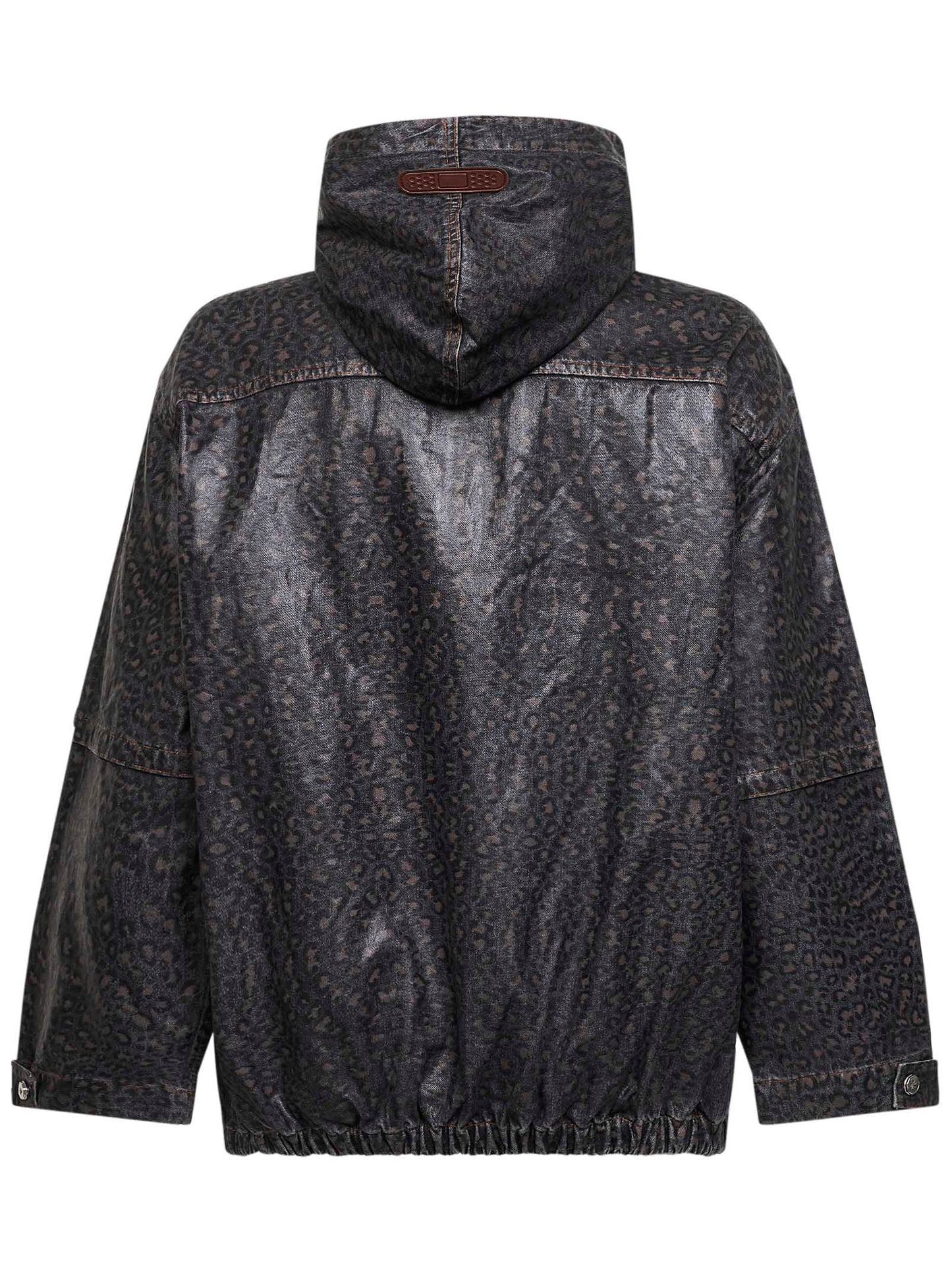 Sacco spotted denim hooded anorak jacket