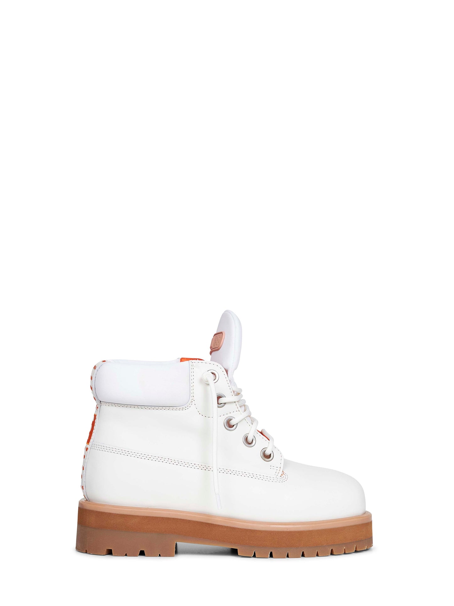 Off white leather Strada ankle boots<BR/>