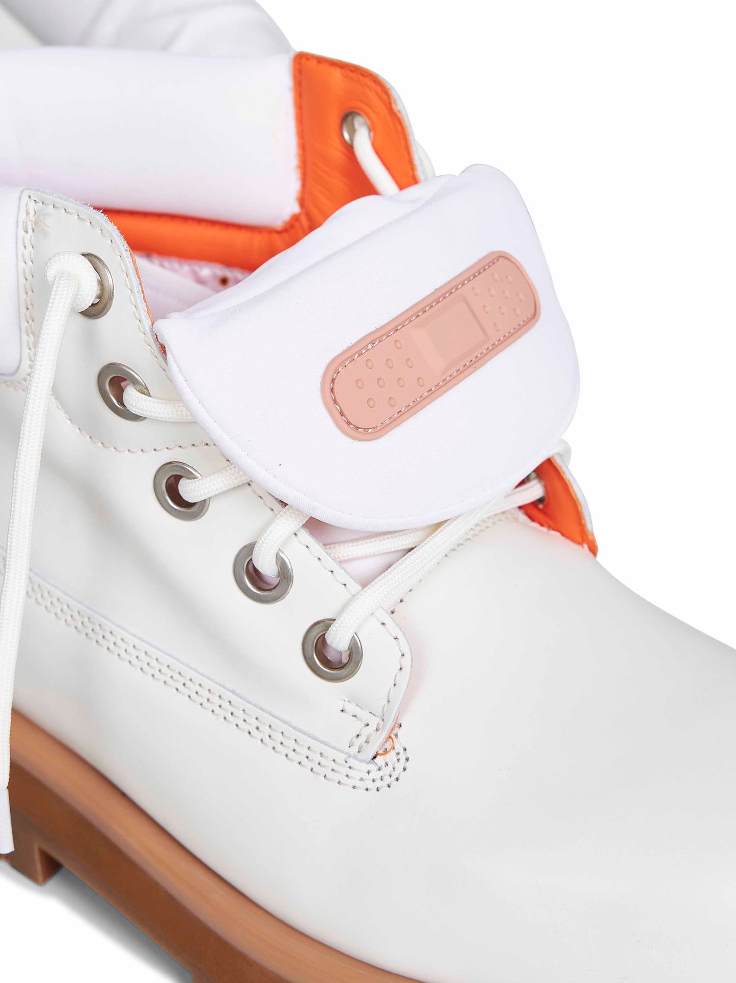 Off white leather Strada ankle boots<BR/>