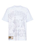 T-shirt stampata in jersey di cotone bianco