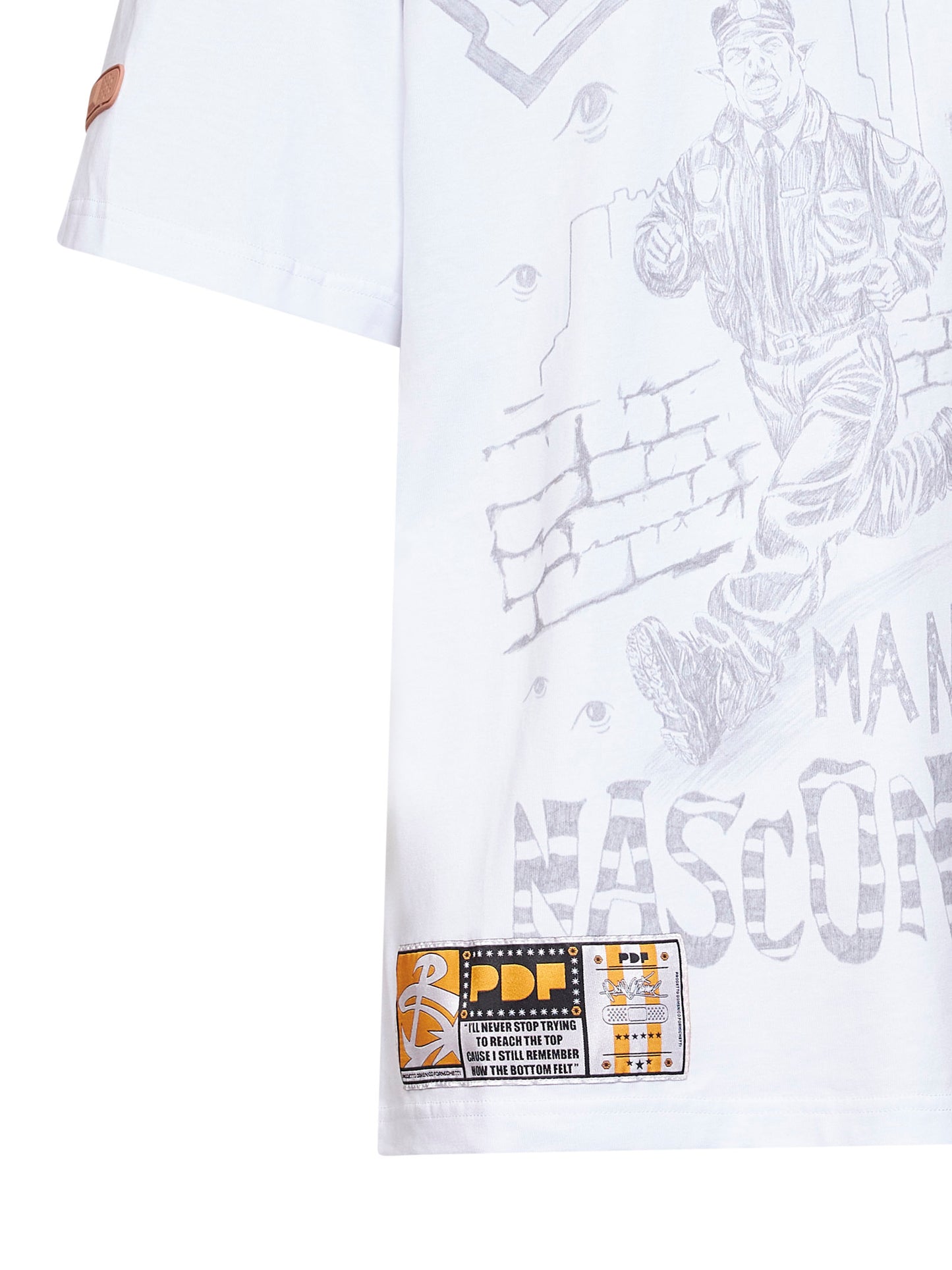 T-shirt stampata in jersey di cotone bianco