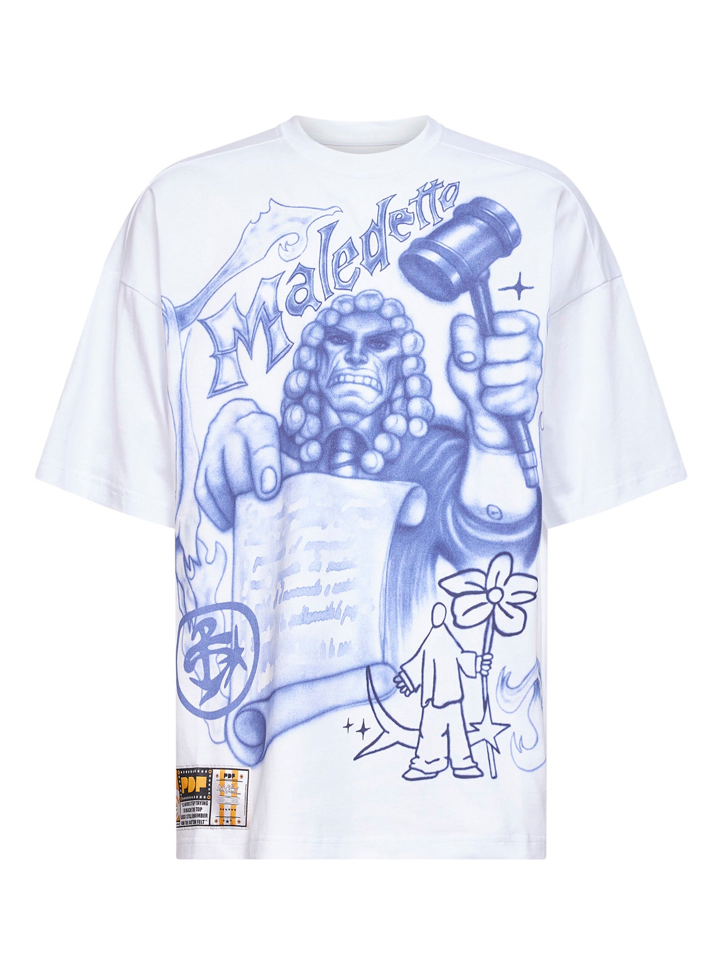 T-shirt The Boy Giudice Maledetto in jersey di cotone bianco