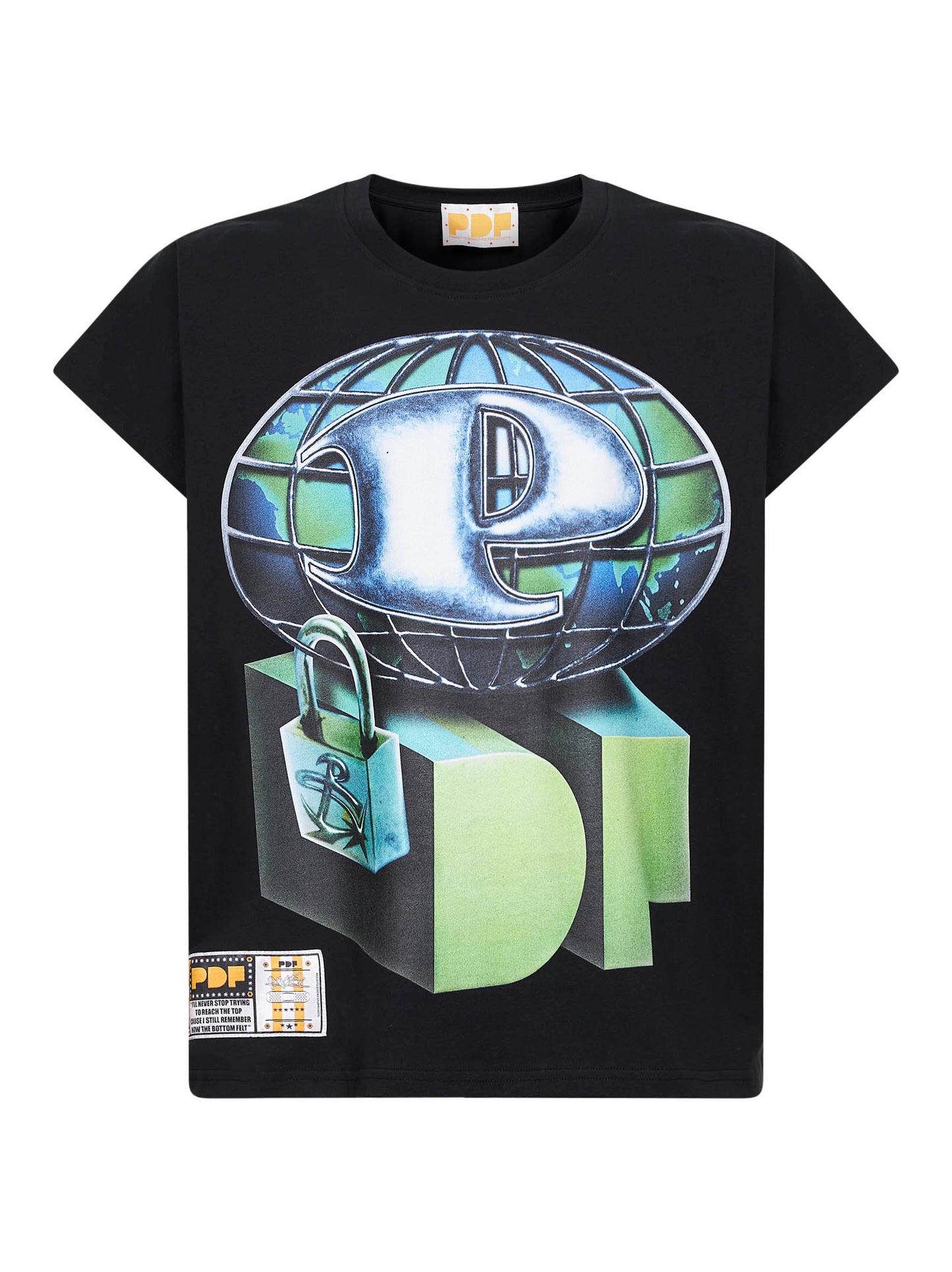 Black cotton jersey Skinny Barti PDF World T-shirt